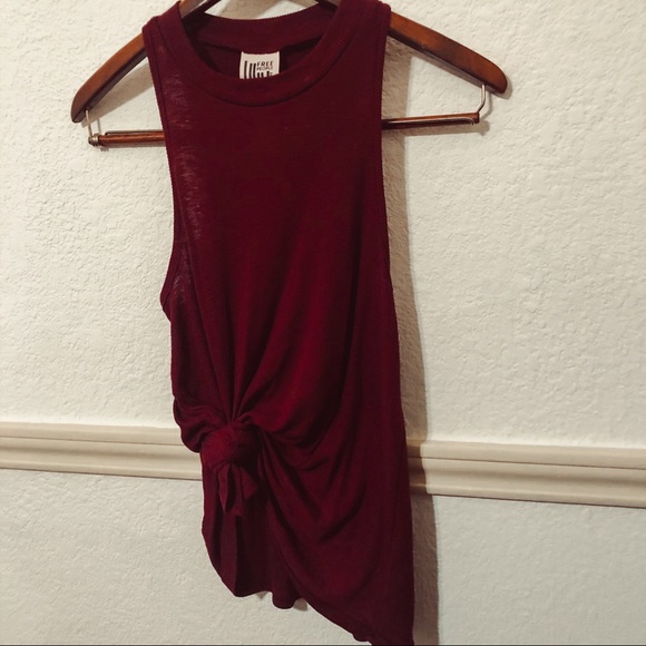 Free People Ribbed Tank Tunic Burgundy - Picture 2 of 4